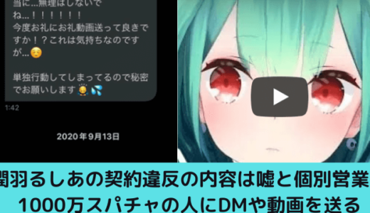 潤羽るしあの契約違反の内容は嘘と個別営業！1000万スパチャの人にDMや動画を送る