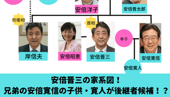 安倍晋三の家系図！兄弟の安倍寛信の子供・寛人が後継者候補！？